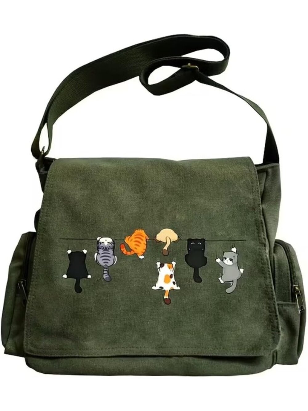 🎃Women's Stay Weird Pattern Messenger Bag Canvas Crossbody Bags Purses Pockets